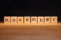 November wooden blocks