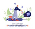 14 November World Diabetes awareness day banner or poster vector illustration.