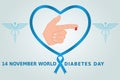 14 November world diabetes day illustration vector. Diagnosis, prevent, protection concept.