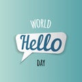 November world hello day concept background.paper cut postcard