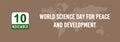 10 November World Science Day for Peace and Development