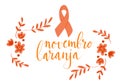 Novembro Laranja translation from portuguese November Orange, Brazil campaign for tinnitus awareness. Handwritten