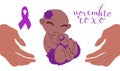 Novembro Roxo translation from portuguese November Purple, Brazil campaign for preterm infants awareness. Handwritten