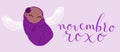 Novembro Roxo translation from portuguese November Purple, Brazil campaign for preterm infants awareness. Handwritten