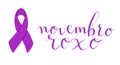 Novembro Roxo translation from portuguese November Purple, Brazil campaign for preterm infants support. Handwritten