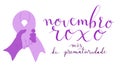 Novembro Roxo translation from portuguese November Purple, Brazil campaign for preterm infants support. Handwritten