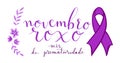 Novembro Roxo translation from portuguese November Purple, Brazil campaign for preterm infants support. Handwritten