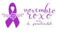 Novembro Roxo translation from portuguese November Purple, Brazil campaign for preterm infants support. Handwritten