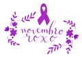 Novembro Roxo translation from portuguese November Purple, Brazil campaign for preterm infants support. Handwritten