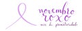 Novembro Roxo translation from portuguese November Purple, Brazil campaign for preterm infants support. Handwritten