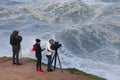 5 Novembro 19 - A videographer and a photographer working in `Praia Norte`, NazarÃÂ©,.