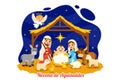 Novena De Aguinaldos Vector Illustration with Holiday Tradition for Families to Get Together at Christmas in Flat Cartoon