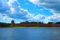 The Novgorod Kremlin Detinets and The Volkhov river. Russia, Veliky Novgorod. Royalty Free Stock Photo