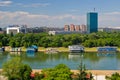 Novi Belgrade and Sava River Royalty Free Stock Photo