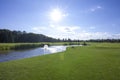 Novi-Petrivtsi, Ukraine - August 14, 2020: golf course in the former residence of the President of Ukraine Viktor Yanukovych