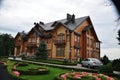 Novi Petrivtsi, Ukraine, Wooden Honka, the former residence of the President of Ukraine Viktor Yanukovych in Mezhyhiria.