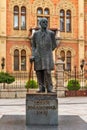 Novi Sad city center. Square in front of the Bishop`s palace serbian: Vladicanski dvor and Mon