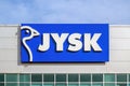 Novi Sad, Serbia - April 23, 2024: Jysk storefront logo sign. Jysk is largest Danish retailer operating in 51 countries, selling Royalty Free Stock Photo