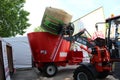 Novi Sad, Serbia, 20.05.2018 Fair, tractor, hay ball, mixer for food