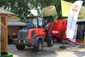 Novi Sad, Serbia, 20.05.2018 Fair, tractor, hay ball, mixer for food