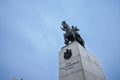 Statue of the King Petar I Karadordevic in Novi Sad. Designed by Zoran Ivanovic in 2018, it\'