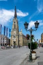 NOVI SAD, SERBIA - July 7, Novi Sad - Liberty Square on the day of Exit Festival Royalty Free Stock Photo