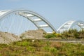 Novi Sad, Serbia - July 17. 2019: Zezelj bridge on river Danube in Novi Sad Serbia