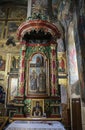 NOVI SAD, SERBIA- JUNE 07, 2019: The interior of the chapel in Krusedol Monastery in Fruska Gora National Park Royalty Free Stock Photo