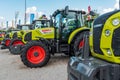 Modern new Claas farming tractor on Agricultural fair in Novi Sad