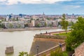Novi Sad, Serbia - May 12, 2019: Novi Sad cityscape from the Petrovaradin fortress height