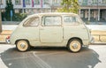 Novi Sad, Serbia. October - 14. 2018. Old timer vintage Fiat 600 Multipla car produced from 1956 to 1969 parked on the street in t Royalty Free Stock Photo