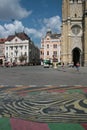 Novi Sad, Serbia, pedestrian street downtown and a zebra