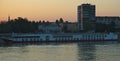 NOVI SAD, SERBIA - September 21st 2018 - River cruiser boat anchored at Danube pier