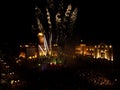Firework amusement entertainment celebration on festival at the central square in Novi Sad
