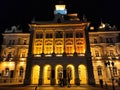 Novi Sad Serbia town hall night scenery