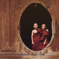 Novice Buddhist Monks at Shwe Yan Pyay Monastery, Inle Lake, Myanmar