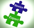 Novice Expert Puzzle Shows Unskilled And Professional Royalty Free Stock Photo