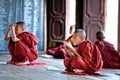 Novice monks, Myanmar Royalty Free Stock Photo
