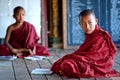 Novice monks, Myanmar Royalty Free Stock Photo