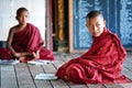 Novice monks, Myanmar Royalty Free Stock Photo