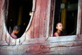 Novice monks, Myanmar Royalty Free Stock Photo