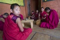 Novice monks practice sculpture Torma , Bhutan