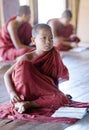 Novice Monks in the Shwe Yan Pyay Monastery, Myanmar Royalty Free Stock Photo