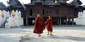 Novice monks in Shwe Yan Pyay monastery Royalty Free Stock Photo