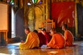 Novice monks studying at the ancient monastery