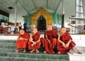 Novices at Buddhist temple in Inlay, Myanmar