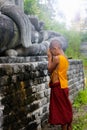 October 16, 2560 Novices monk vipassana meditation in Myanmar Royalty Free Stock Photo