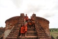 Novices are reading a Buddha`s book