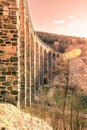 Novina Viaduct - old stone railway bridge near Krystofovo Udoli, Czech Republic Royalty Free Stock Photo