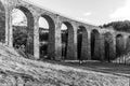 Novina Viaduct - old stone railway bridge near Krystofovo Udoli, Czech Republic Royalty Free Stock Photo